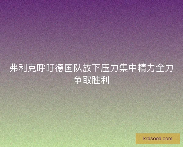 弗利克呼吁德国队放下压力集中精力全力争取胜利